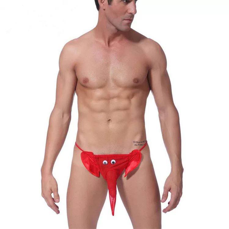 Full transparent thong men's shorts summer seamless men's plus size super sexy passionate elephant trunk gun bullet separation