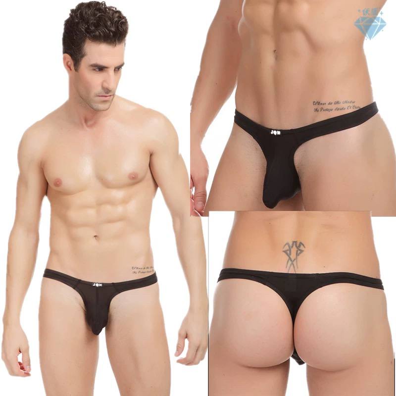 Men's underwear men's one-piece triangle pants ice silk open crotch couple sexy unisex ultra-thin waistband QQ
